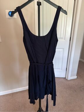 Hutch Navy Sleeveless Mini Wrap Dress